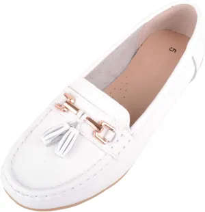 ABSOLUTE FOOTWEAR Womens Slip On Casual Leather Loafer/Deck/Boat Shoes/Sandals