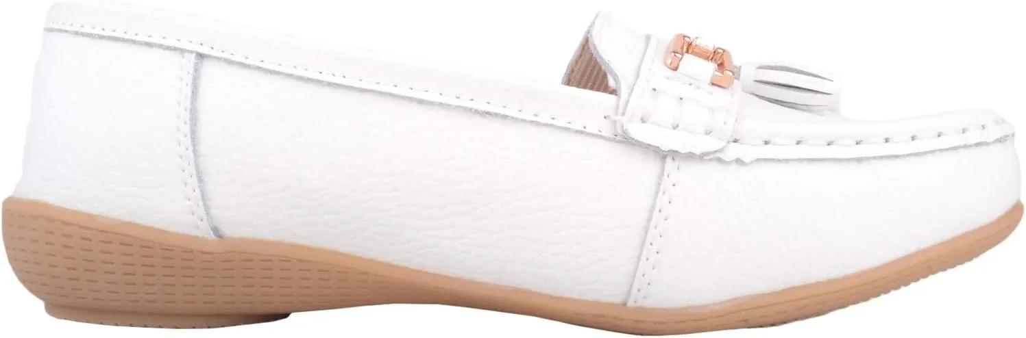 ABSOLUTE FOOTWEAR Womens Slip On Casual Leather Loafer/Deck/Boat Shoes/Sandals