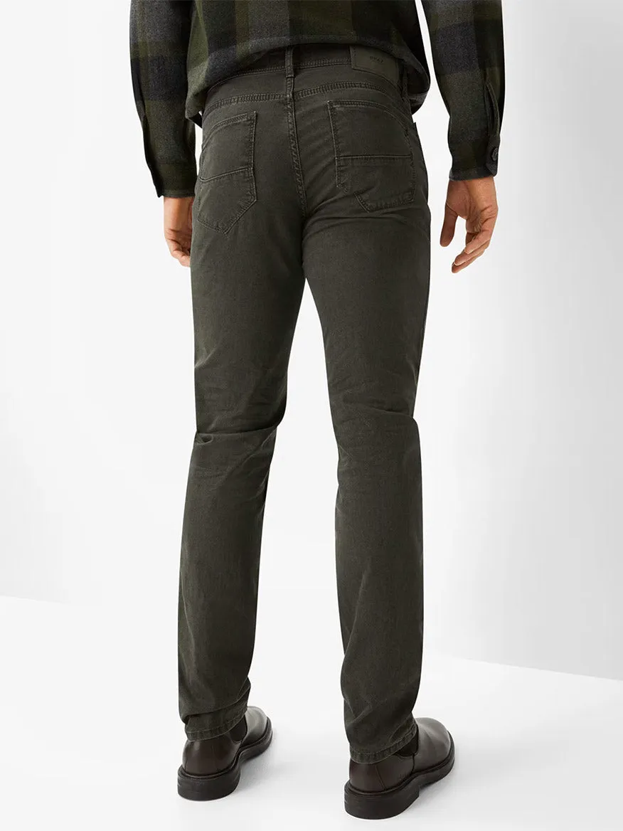 Brax Cadiz Marathon Print Pant in Olive