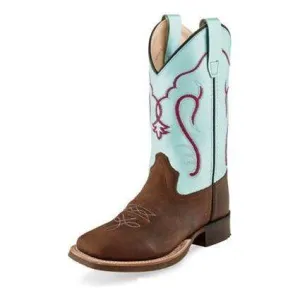Kid's Old West Brown Cowhide Boots BSC1909